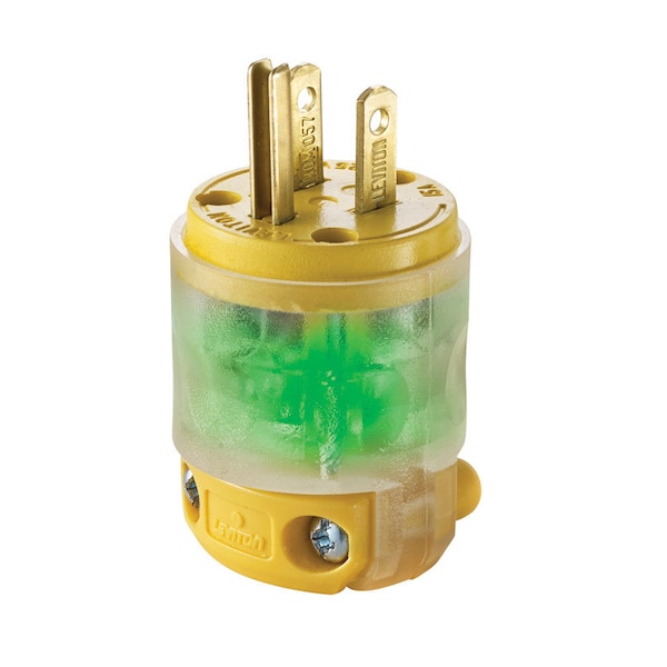 Leviton Leviton Commercial and Residential Vinyl Straight Blade Plug 5-15P 18-12 AWG 2 Pole 3 Wire 515PV-LIT - main
